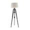 Black Wood Industrial Floor Lamp, 62" x 21" x 21"